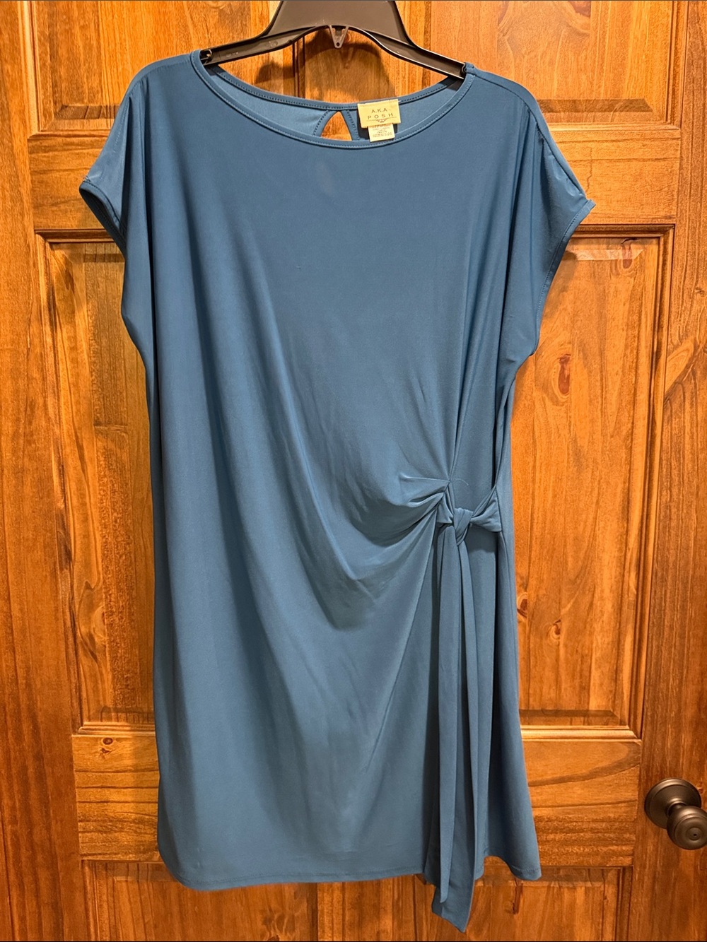 Posh Teal-Blue Side-Tie Midi Dress